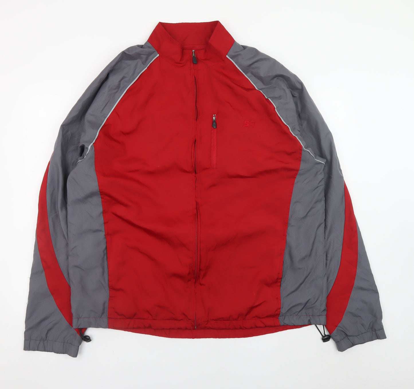 Starter Men's Red Grey Full Zip Sports Jacket Size L Regular Fit