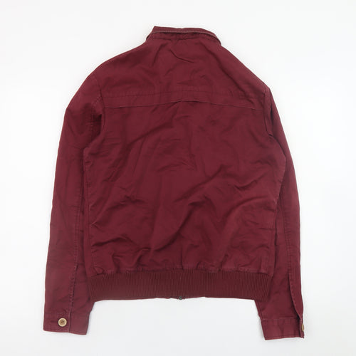 River Island Men's Red Bomber Jacket Size S Cotton Casual
