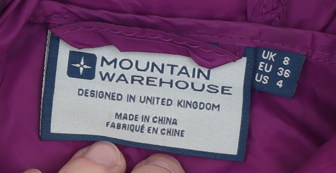 Mountain Warehouse Women’s Purple Size 8 Hooded Puffer Jacket