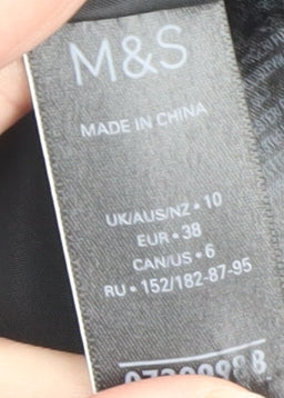 Marks and Spencer Women's Black Size 10 Quilted Puffer Jacket