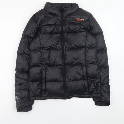 Speedo Women's Black Puffer Jacket Size 10 Insulated Lightweight