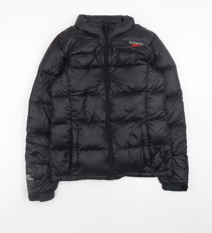 Speedo Women's Black Puffer Jacket Size 10 Insulated Lightweight