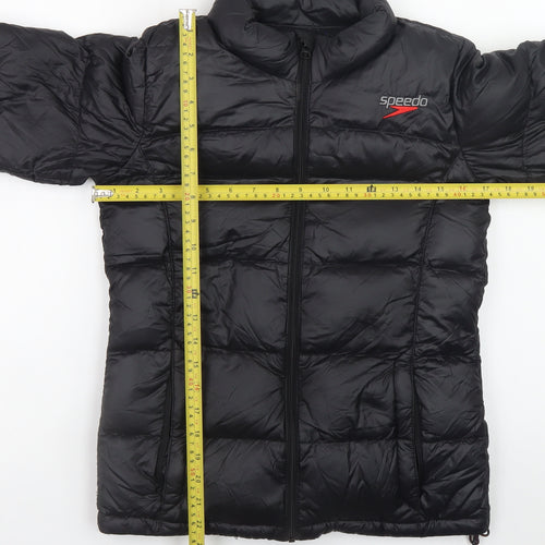 Speedo Women's Black Puffer Jacket Size 10 Insulated Lightweight