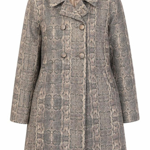 Principles by Ben de Lisi Women's Grey Animal Print Mid-Length Overcoat Size 16