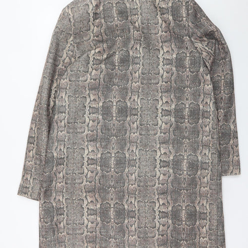Principles by Ben de Lisi Women's Grey Animal Print Mid-Length Overcoat Size 16