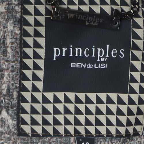 Principles by Ben de Lisi Women's Grey Animal Print Mid-Length Overcoat Size 16