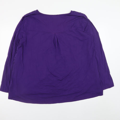 Together Women’s Purple Lace Tunic Blouse Long Sleeve XL