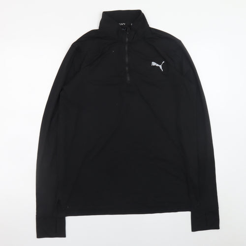 Puma Men's Black Medium 1/4 Zip Running Training Jacket