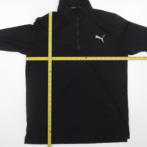 Puma Men's Black Medium 1/4 Zip Running Training Jacket