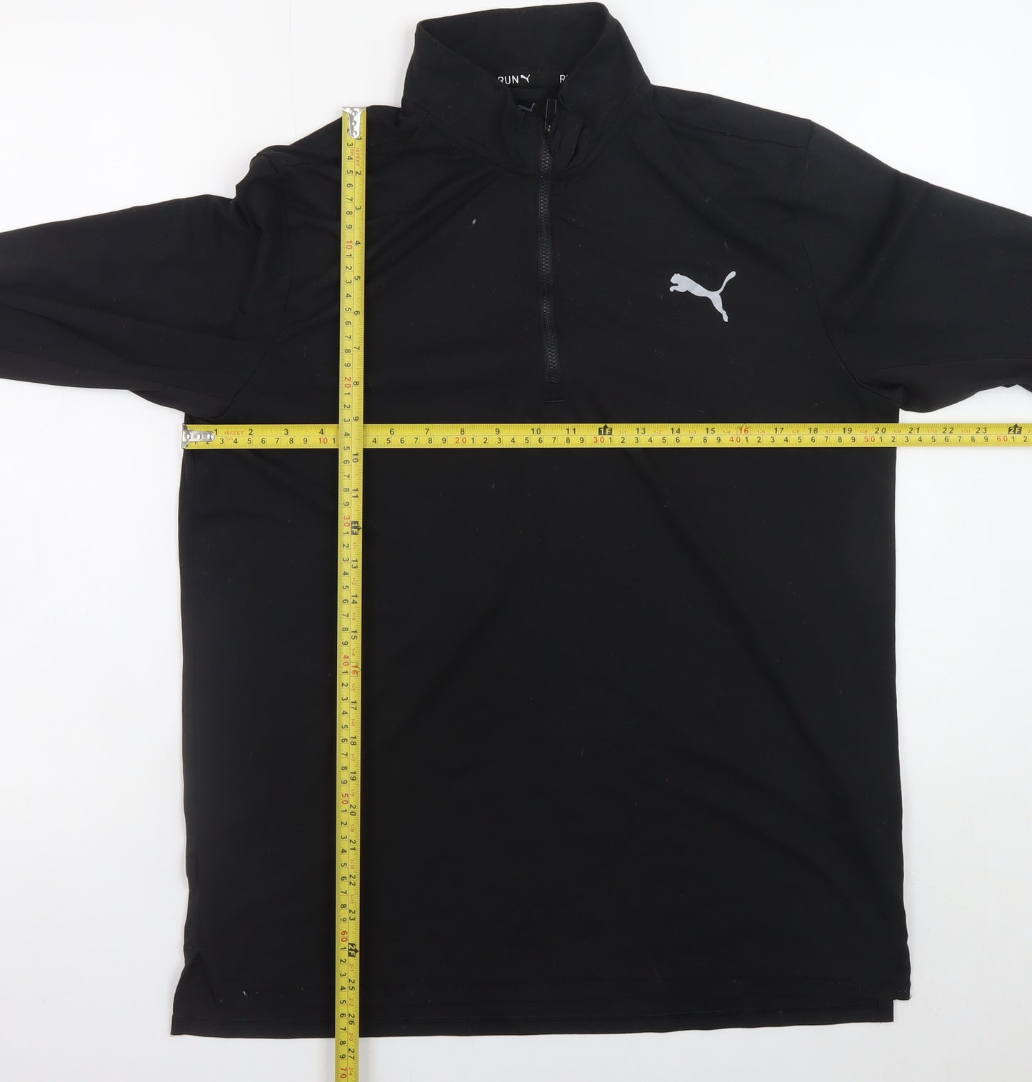 Puma Men's Black Medium 1/4 Zip Running Training Jacket