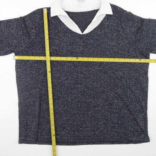 Bonmarché Women Blue Collared Tunic Blouse Size 20
