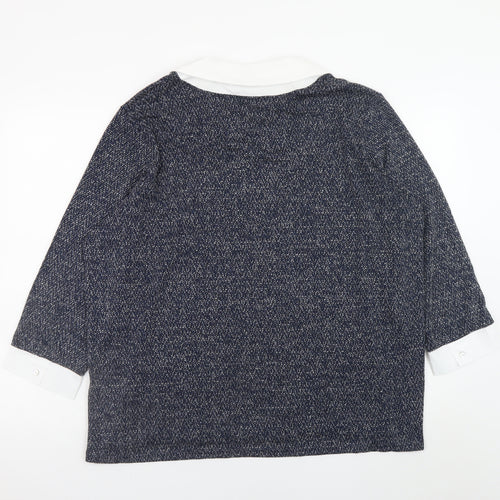 Bonmarché Women Blue Collared Tunic Blouse Size 20