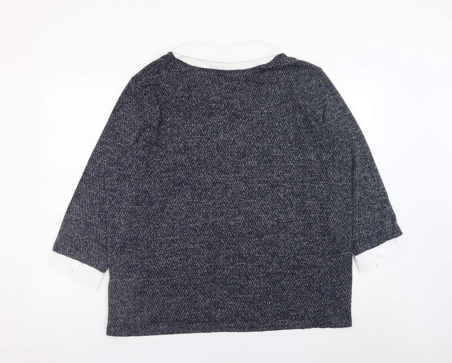 Bonmarché Women Blue Collared Tunic Blouse Size 20