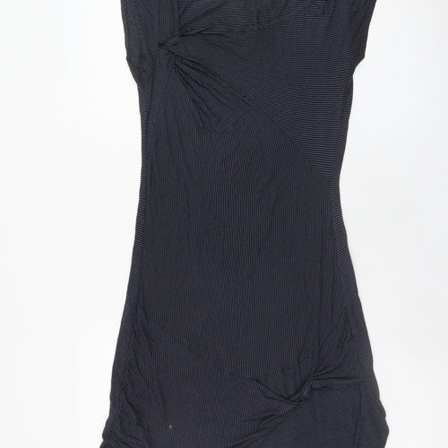 Promod Women Black Striped Bodycon Short Dress Size 8