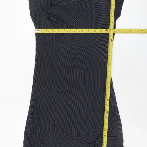 Promod Women Black Striped Bodycon Short Dress Size 8