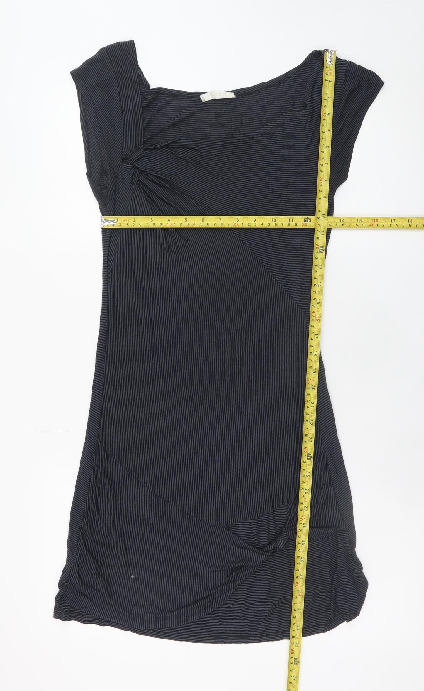 Promod Women Black Striped Bodycon Short Dress Size 8