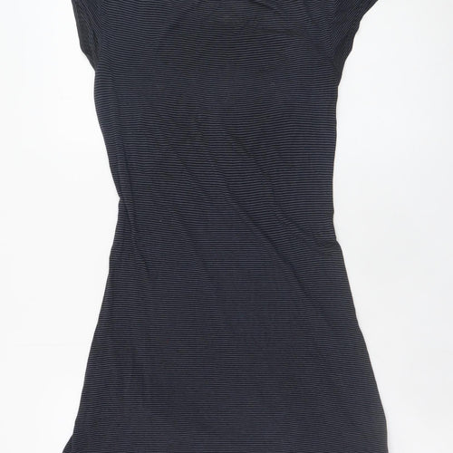 Promod Women Black Striped Bodycon Short Dress Size 8