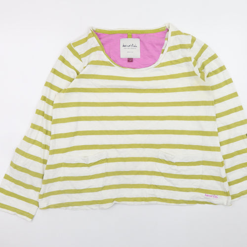 Weird Fish Women’s Multicoloured Striped Jersey Long Sleeve T-Shirt Size 14