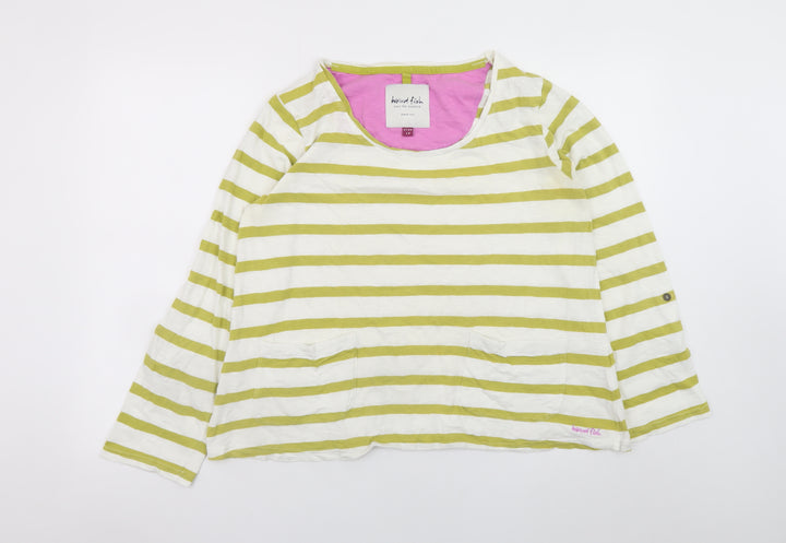 Weird Fish Women’s Multicoloured Striped Jersey Long Sleeve T-Shirt Size 14