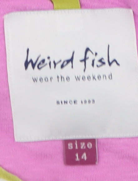Weird Fish Women’s Multicoloured Striped Jersey Long Sleeve T-Shirt Size 14