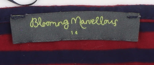 Blooming Marvellous Women’s Red Navy Striped Wrap Maternity Top Size 14
