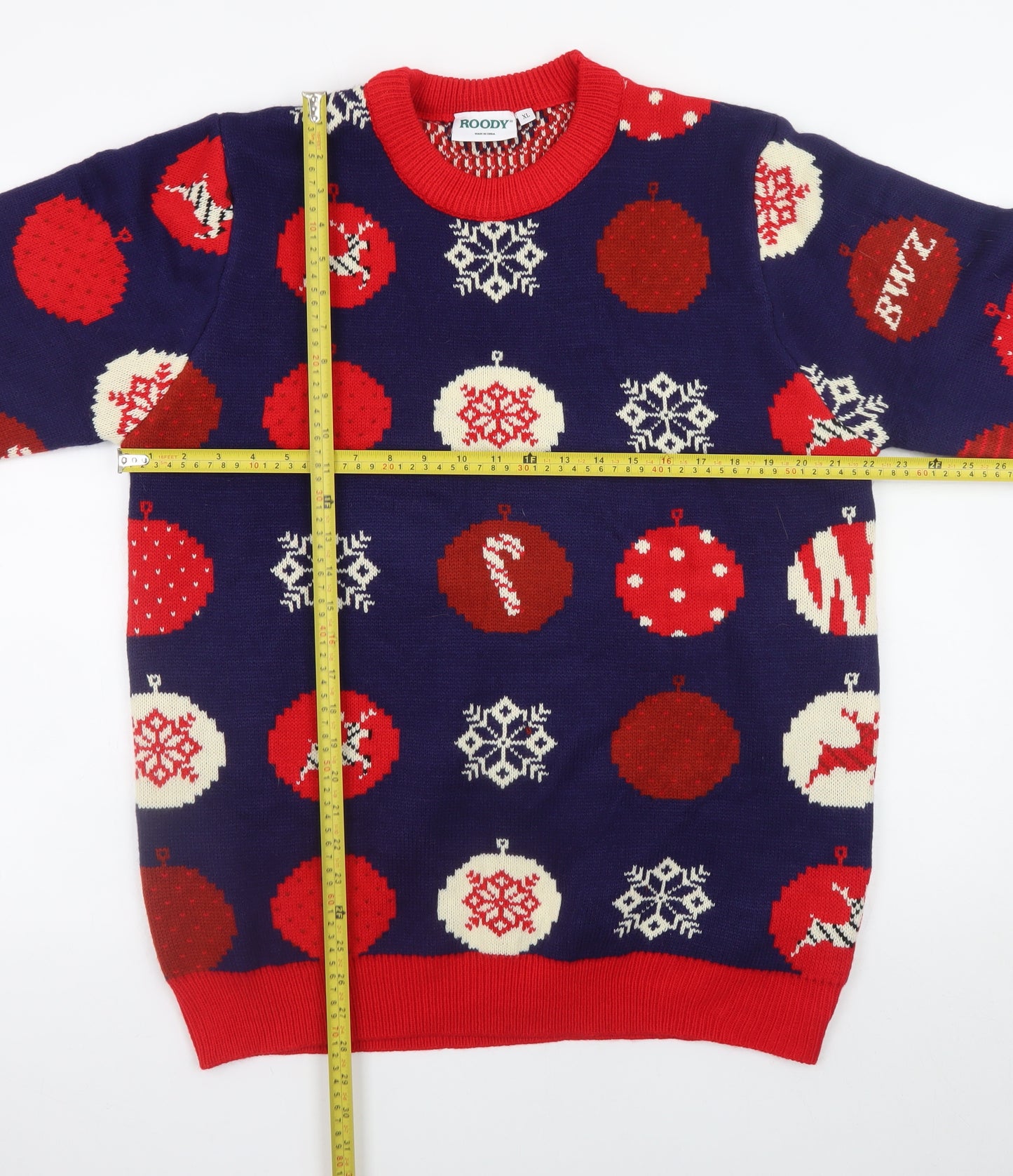 Roody Men's Blue Christmas Pullover Jumper XL Festive Knit Sweater