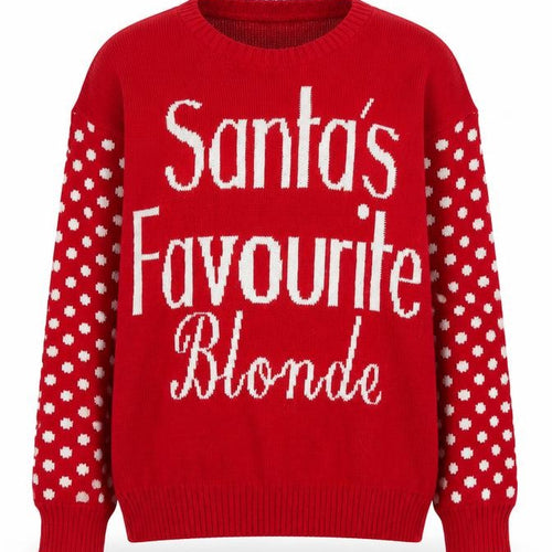 Boohoo Women's Red Christmas Pullover Jumper S Crew Neck