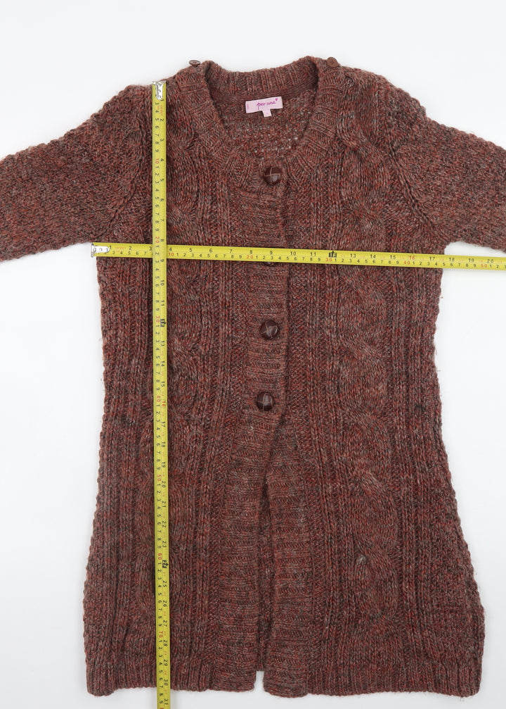 Marks and Spencer Per Una Women’s Brown Chunky Knit Long Cardigan S