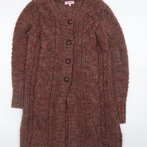 Marks and Spencer Per Una Women’s Brown Chunky Knit Long Cardigan S