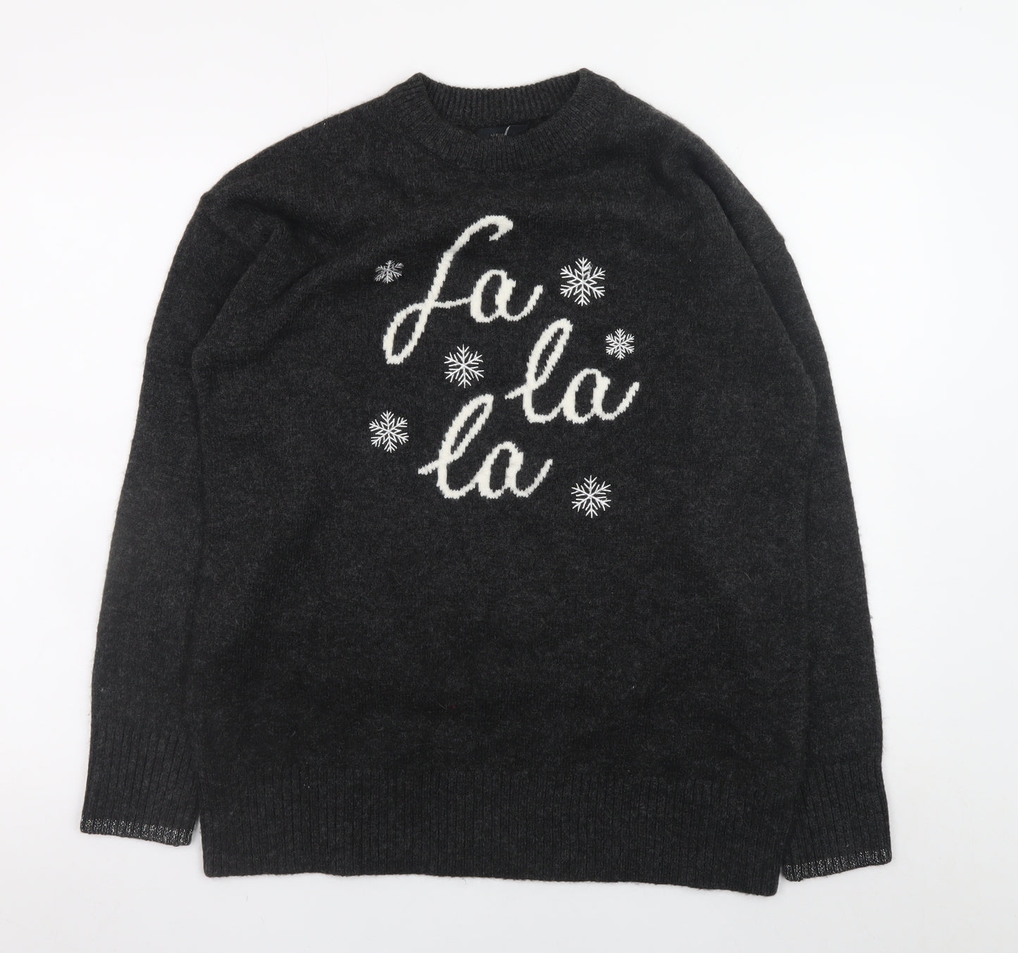 New Look Women's Black Christmas Pullover Jumper Size S