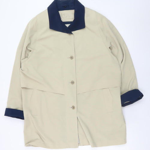 Klass Collection Women's Beige Mid-Length Coat Size 16 Polyester Lined