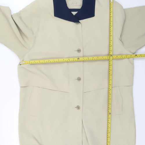 Klass Collection Women's Beige Mid-Length Coat Size 16 Polyester Lined