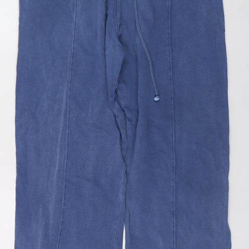 Rising Men's Blue Relaxed Fit Sweatpants L Cotton Drawstring Trousers