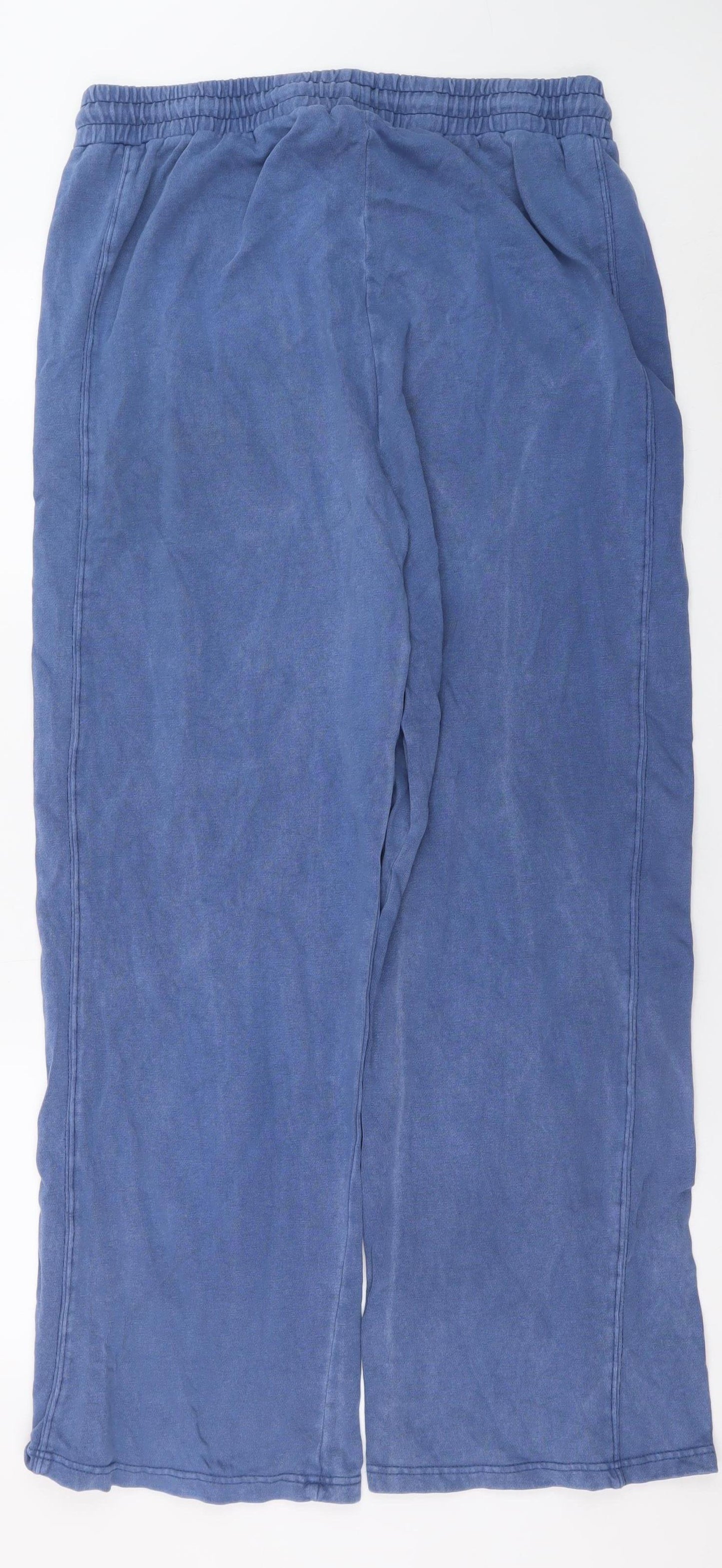 Rising Men's Blue Relaxed Fit Sweatpants L Cotton Drawstring Trousers