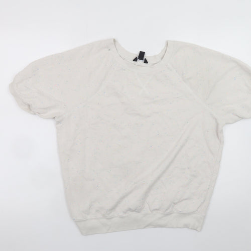 Buffalo David Bitton Women’s Ivory Short Sleeve Crew Neck T-Shirt M