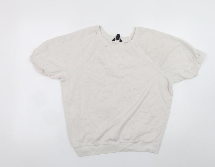 Buffalo David Bitton Women’s Ivory Short Sleeve Crew Neck T-Shirt M