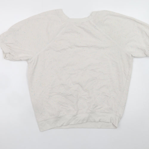 Buffalo David Bitton Women’s Ivory Short Sleeve Crew Neck T-Shirt M