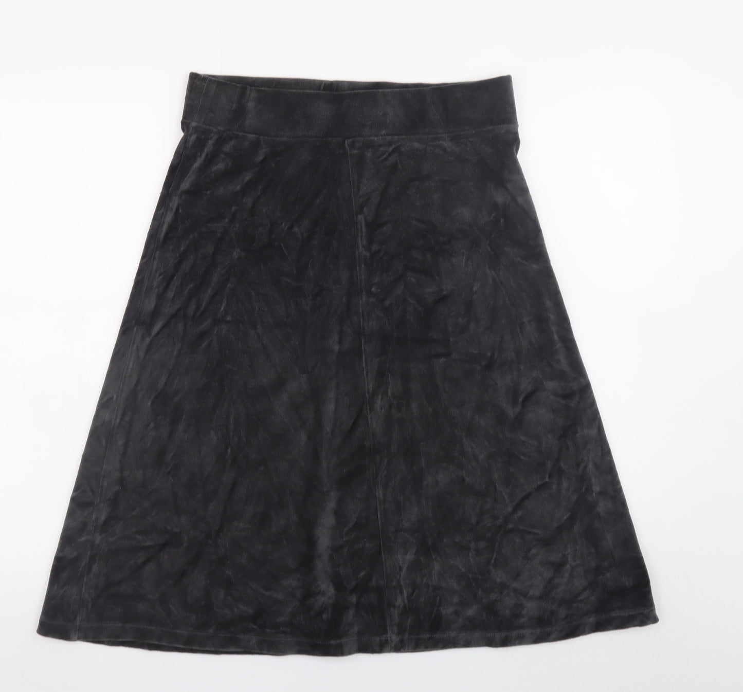 Mantaray Womens Black Suede A-Line Knee Length Skirt Size 10