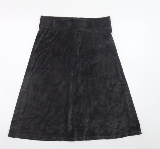 Mantaray Womens Black Suede A-Line Knee Length Skirt Size 10