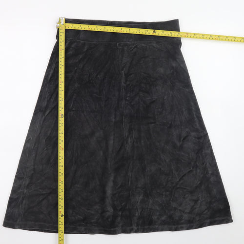 Mantaray Womens Black Suede A-Line Knee Length Skirt Size 10