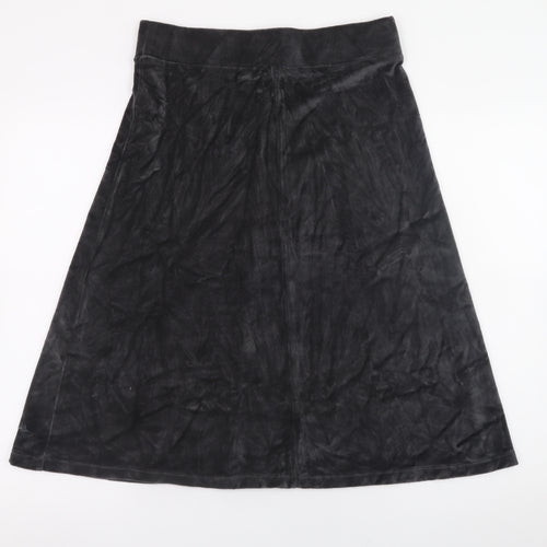 Mantaray Womens Black Suede A-Line Knee Length Skirt Size 10