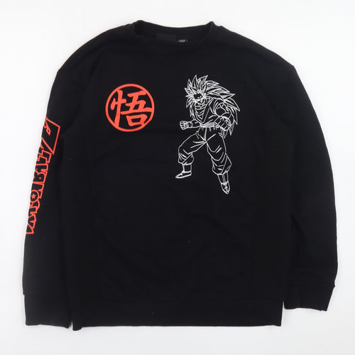Dragon Ball Z Boys Black Sweatshirt 11-12 Years Graphic Print Crew Neck