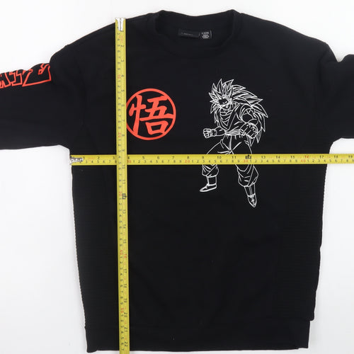 Dragon Ball Z Boys Black Sweatshirt 11-12 Years Graphic Print Crew Neck