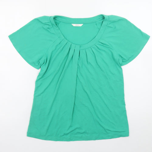 Marks and Spencer Women’s Green Size 8 Basic Short Sleeve Stretch T-Shirt