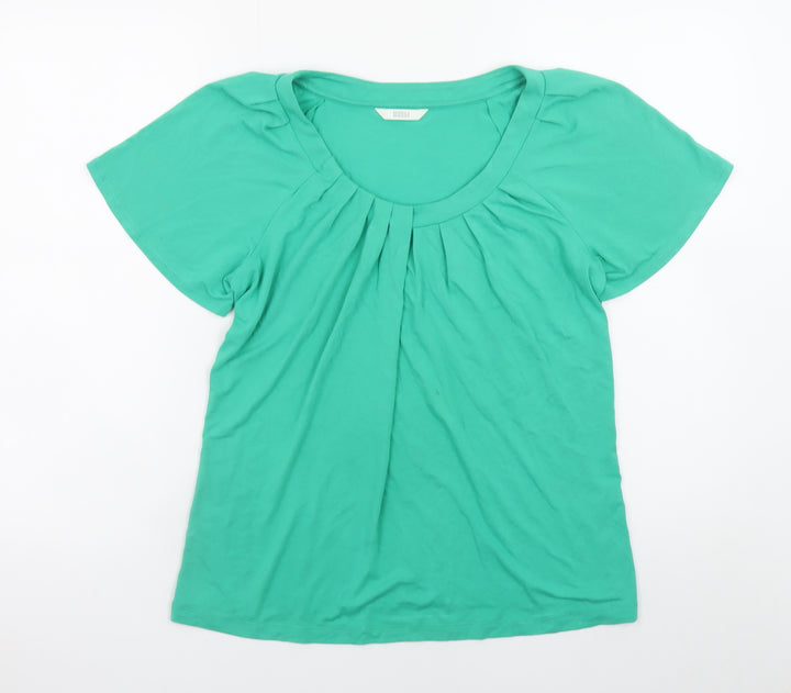 Marks and Spencer Women’s Green Size 8 Basic Short Sleeve Stretch T-Shirt