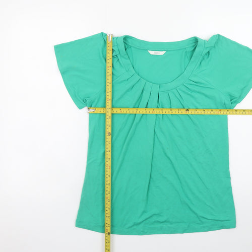Marks and Spencer Women’s Green Size 8 Basic Short Sleeve Stretch T-Shirt