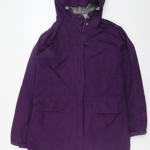 Peter Storm Women's Purple Waterproof Hooded Rain Jacket Size 12