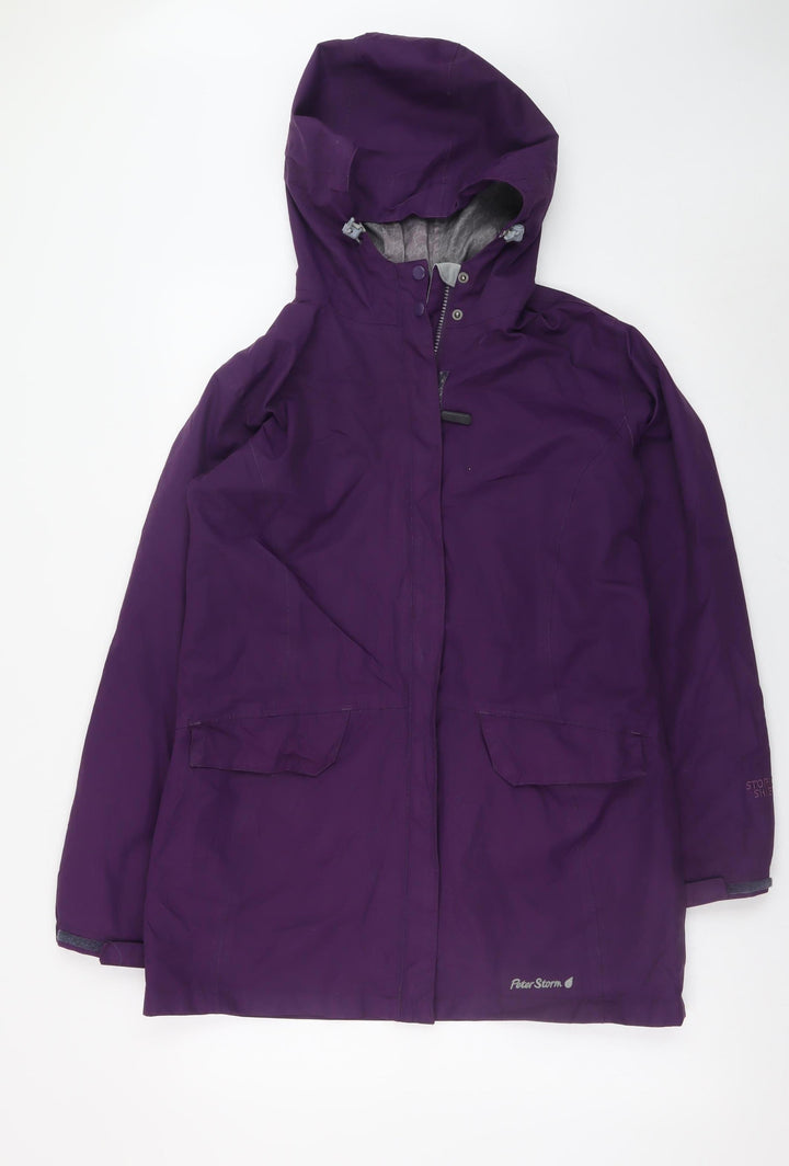 Peter Storm Women's Purple Waterproof Hooded Rain Jacket Size 12