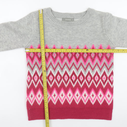 Oasis Women’s Multi-Colour Fair Isle Crew Neck Jumper XS