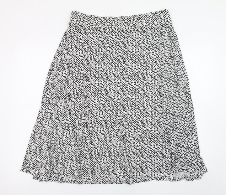 Marks and Spencer Womens Black Polka Dot A-Line Midi Skirt Size 16